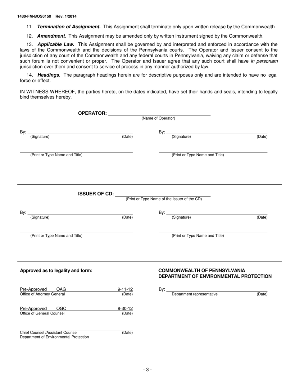 Form 1430-fm-bos0150 - Fill Out, Sign Online And Download Printable Pdf 