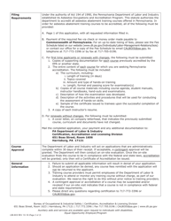Form LIBI-603 Asbestos Training Course Accreditation Application - Pennsylvania, Page 2