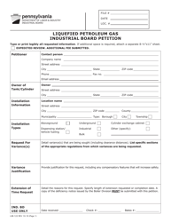 Form LIIB-122 Liquefied Petroleum Gas Industrial Board Petition - Pennsylvania
