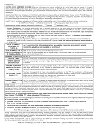 Form DL-54B Photo Identification Card Application for Change/Correction/Replacement/Renew - Pennsylvania, Page 2