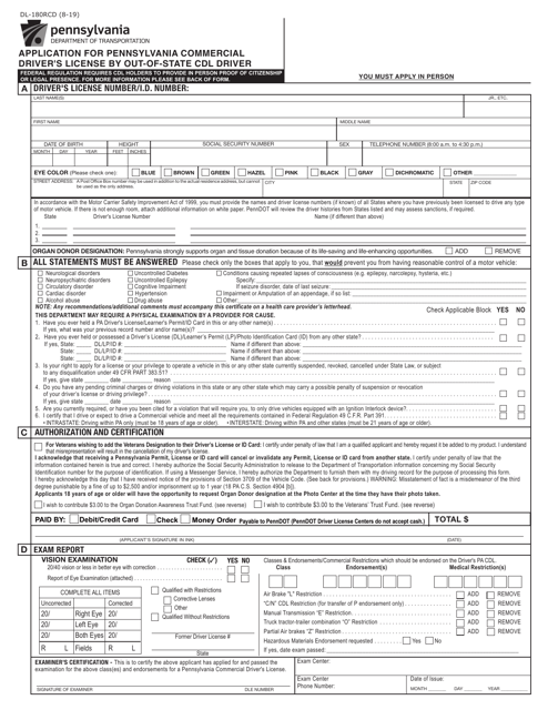 Form DL-180RCD  Printable Pdf