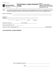 Document preview: Form CS-4300AC Additional Codes Request Form - Pennsylvania