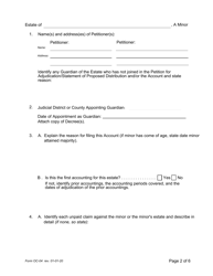 Form OC-04 Guardianship of Minor: Petition for Adjudication/Statement of Proposed Distribution Pursuant to Pa. O.c. Rule 2.4 - Pennsylvania, Page 2