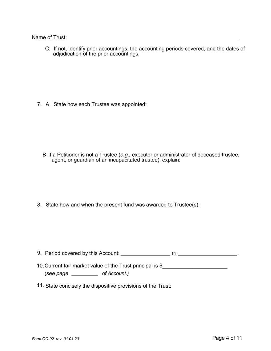 Form OC-02 Petition for Adjudication / Statement of Proposed Distribution Pursuant to Pa. O.c. Rule 2.4 - Pennsylvania, Page 4