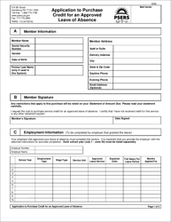 Form PSRS-112 Application to Purchase Credit for an Approved Leave of Absence - Pennsylvania, Page 3