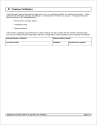 Form PSRS-112 Application to Purchase Credit for an Approved Leave of Absence - Pennsylvania, Page 4