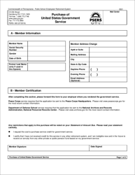Form PSRS-600 Purchase of United States Government Service - Pennsylvania, Page 3