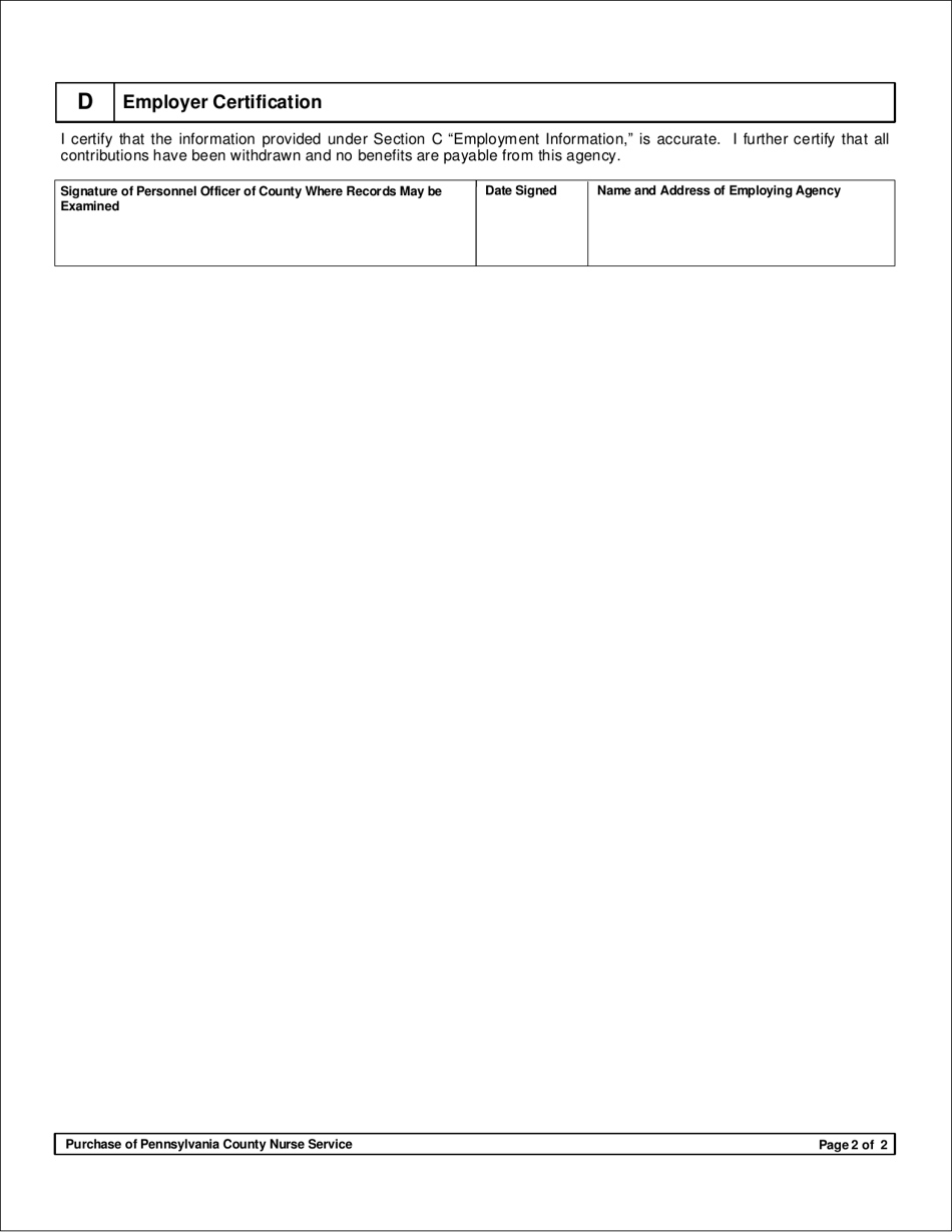 Form PSRS-708 Purchase of Pennsylvania County Nurse Service - Pennsylvania, Page 4