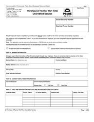 Form PSRS-100 Purchase of Former Part-Time Uncredited Service - Pennsylvania, Page 5