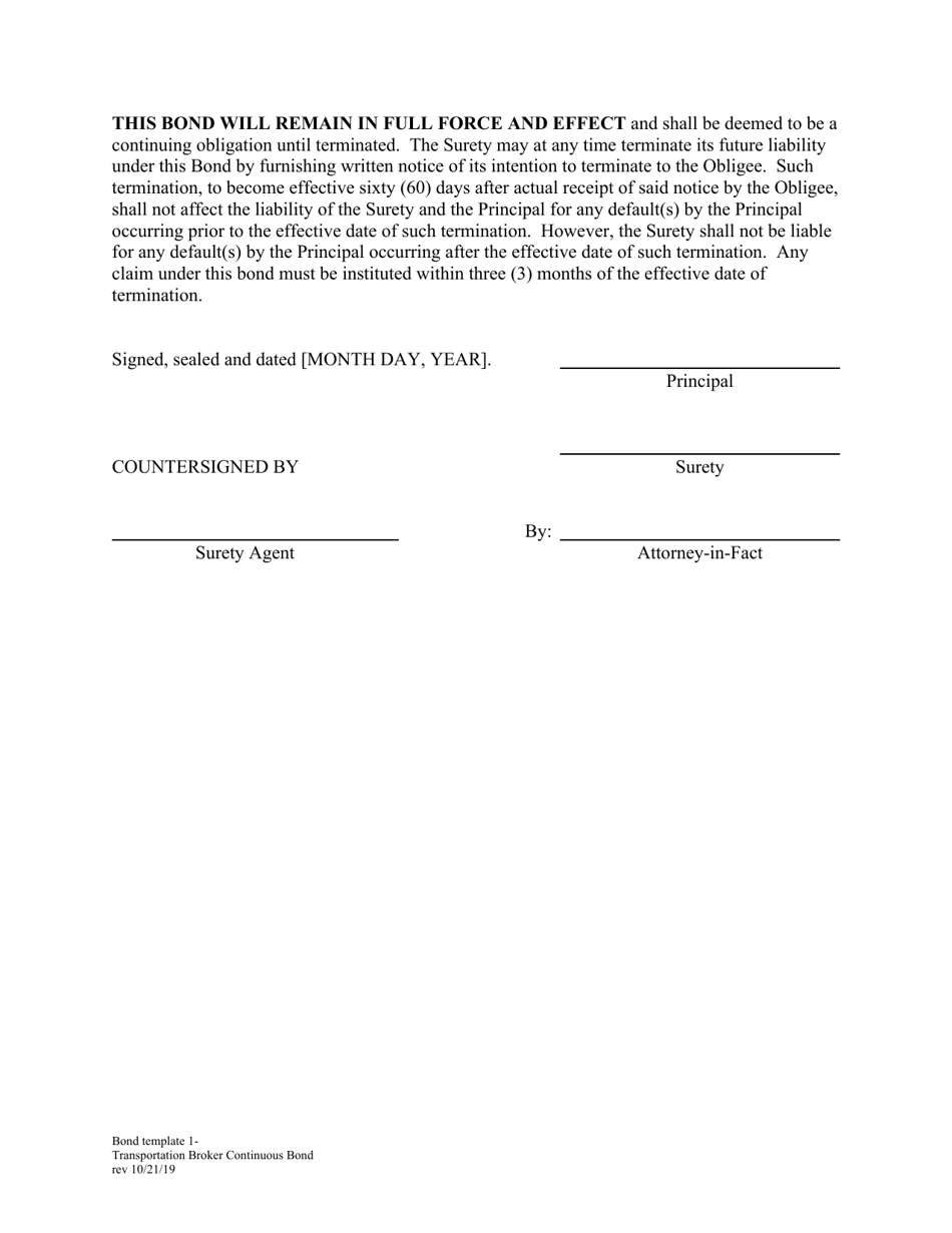 Transportation Broker Continuous Bond - Pennsylvania, Page 2