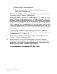 Application - Emergency Temporary Authority - Pennsylvania, Page 2