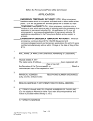 Application - Emergency Temporary Authority - Pennsylvania, Page 3