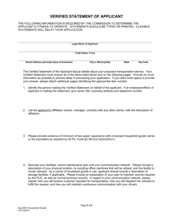 Application for Motor Common Carrier or Motor Contract Carrier of Household Goods in Use - Pennsylvania, Page 7