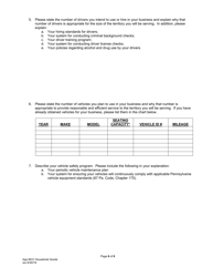 Application for Motor Common Carrier or Motor Contract Carrier of Household Goods in Use - Pennsylvania, Page 8