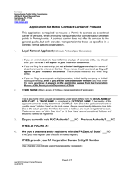 Application for Motor Contract Carrier of Persons - Pennsylvania, Page 3