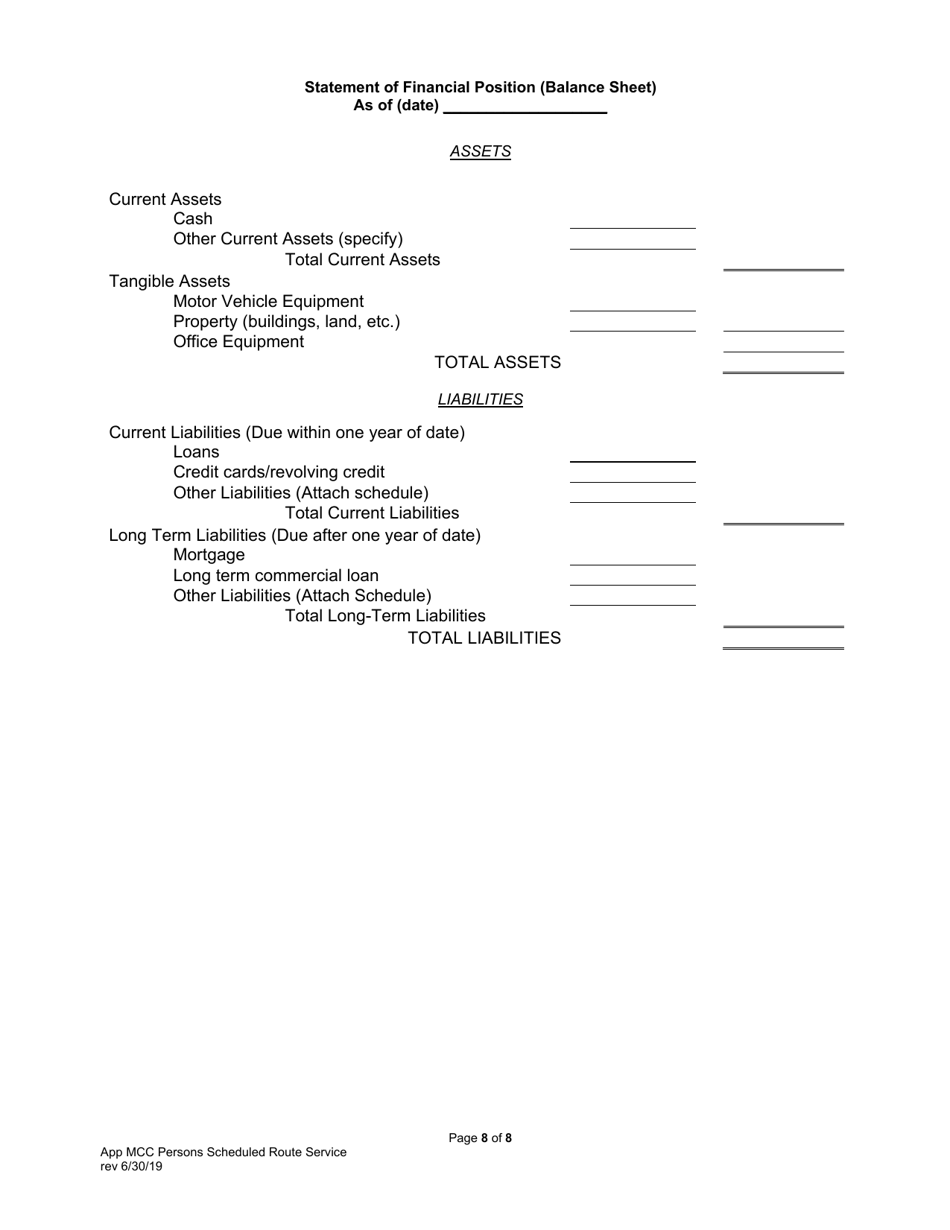 Application for Motor Common Carrier of Persons in Scheduled Route Service - Pennsylvania, Page 10