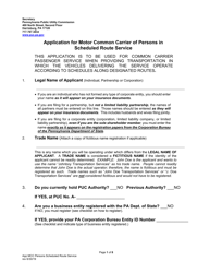 Application for Motor Common Carrier of Persons in Scheduled Route Service - Pennsylvania, Page 3