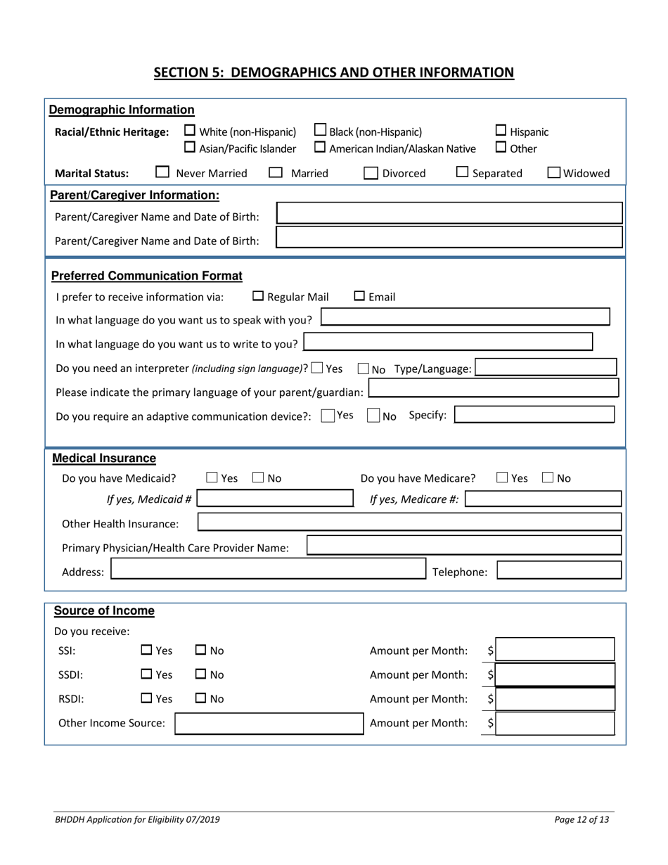Application for Services - Rhode Island, Page 12