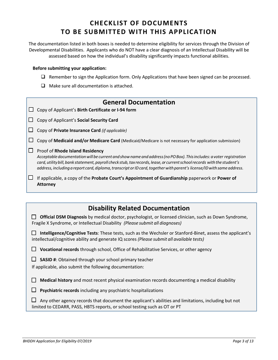 Application for Services - Rhode Island, Page 3