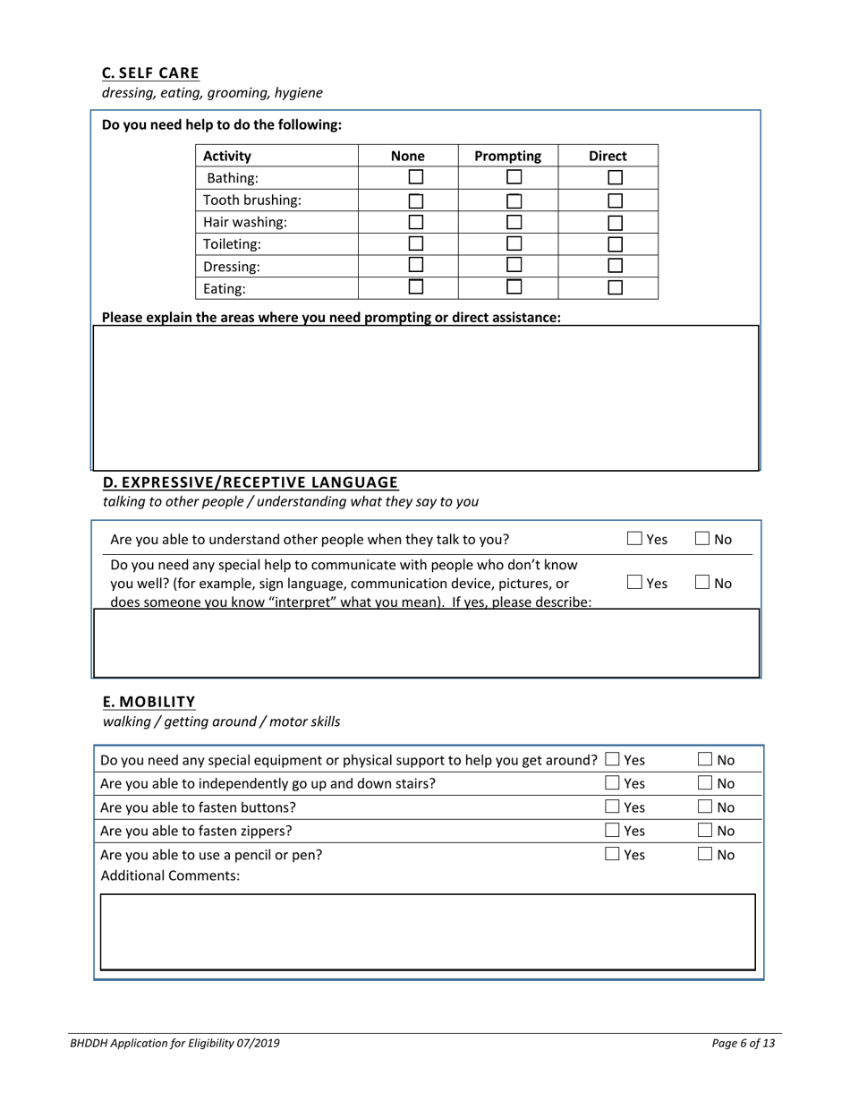 Application for Services - Rhode Island, Page 6
