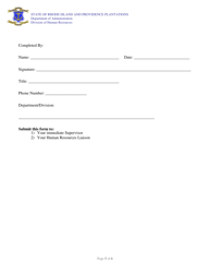 Workplace Violence Prevention Incident Report Form - Rhode Island, Page 5