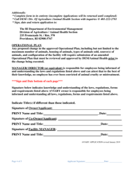 Application for Aviary License - Rhode Island, Page 4