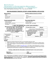 Document preview: Non-resident Principal Effort License Renewal Application - Rhode Island