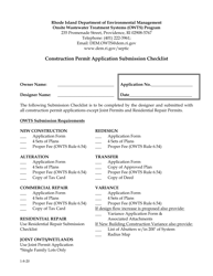 Construction Permit Application Submission Checklist - Rhode Island