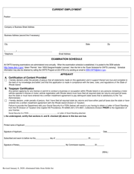 Application for Class I and II Owts Designer&#039;s License Exam - Rhode Island, Page 2