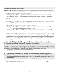 Formulario De Informacion De La Madre Para El Certificado De Nacimiento Del Nino(A) - Rhode Island (Spanish), Page 2
