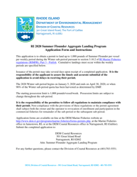 Document preview: Summer Flounder Aggregate Landing Program Application - Rhode Island