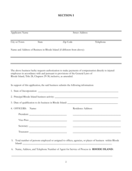 Form RI SI-2A Renewal Application for Approval of Workers&#039; Compensation Self-insurance Program - Rhode Island, Page 2
