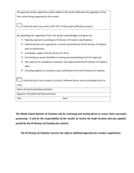 Substitute Vendor Registration Form - Rhode Island, Page 2