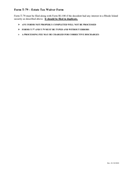 Instructions for Form RI-100, T-77, T-79 - Rhode Island, Page 2