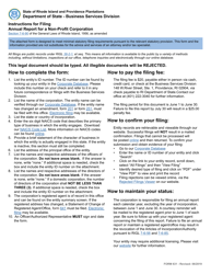 Document preview: Form 631 Annual Report for a Non-profit Corporation - Rhode Island