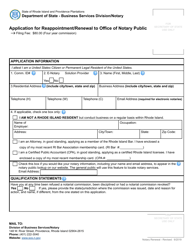 Application for Reappointment/Renewal to Office of Notary Public - Rhode Island, Page 2