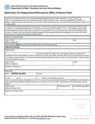 Application for Reappointment/Renewal to Office of Notary Public - Rhode Island, Page 3