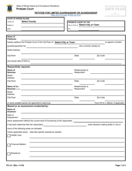 Form PC-2.3 Petition for Limited Guardianship or Guardianship - Rhode Island