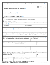 Form 665 Application for the Registration of a Service Mark - Rhode Island, Page 4