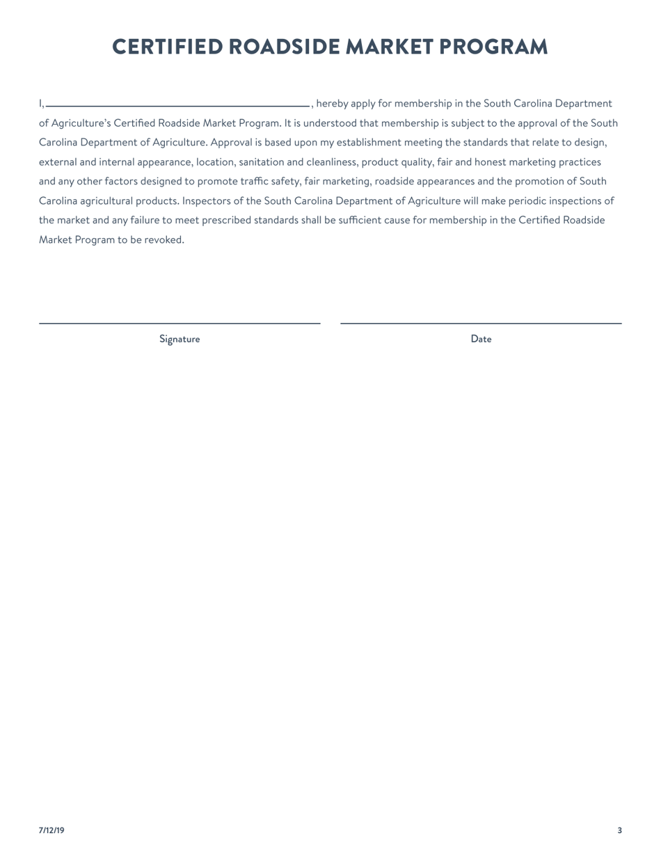 Certified Roadside Market Application - South Carolina, Page 3