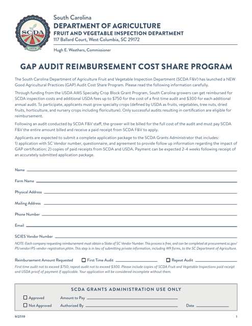 Gap Audit Reimbursement Cost Share Program - South Carolina Download Pdf