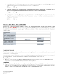 SCDCA Form PEO-04A Professional Employer Organization Initial License Application - South Carolina, Page 6