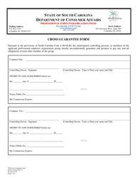 SCDCA Form PEO-12 Cross Guarantee Form - South Carolina