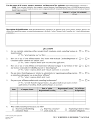 Credit Counseling Organization Initial Application - South Carolina, Page 2