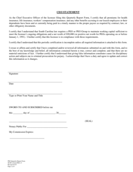 SCDCA Form PEO-13 Quarterly Report Form - South Carolina, Page 2