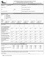 Document preview: DHEC Form 3318 Liquid Sensor Functionality Testing - South Carolina