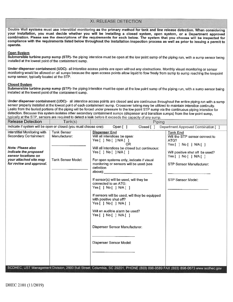 DHEC Form 2101 Application for Permit to Install - South Carolina, Page 5