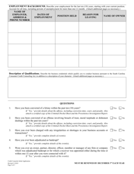 Credit Counselor Initial Application - South Carolina, Page 2