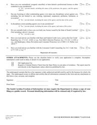 Credit Counselor Initial Application - South Carolina, Page 3