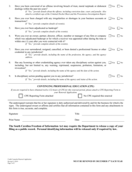 Credit Counselor Renewal Application - South Carolina, Page 2